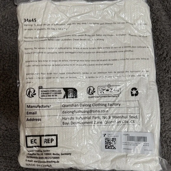 NEW Aoysky Womens Long Cardigans Cable Knitted Oversized Hooded Outer Med White - Picture 5 of 8